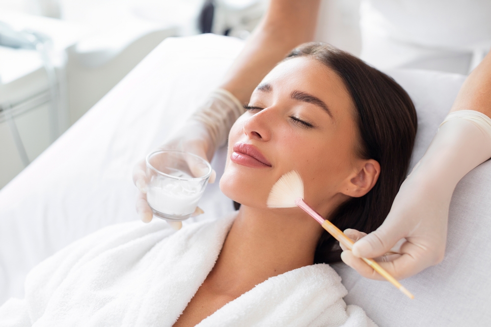 Woman relaxing while getting a chemical peel for melasma in Jacksonville, FL