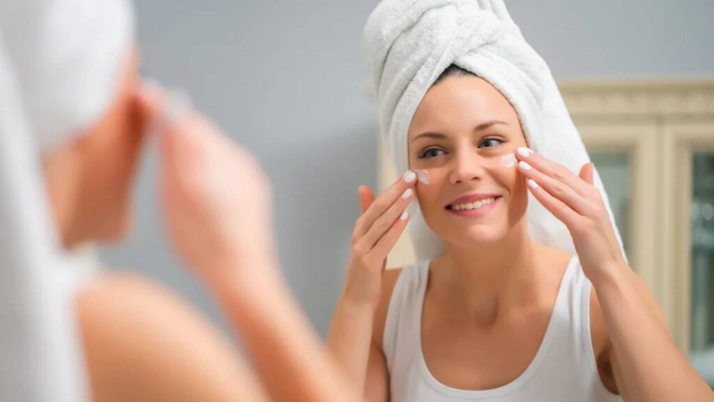 Woman protecting her skin from Rosacea flare-ups in Jacksonville, FL